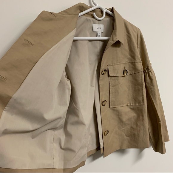 Lewit Tan Linen Blend Ruffle Jacket - Picture 14 of 15